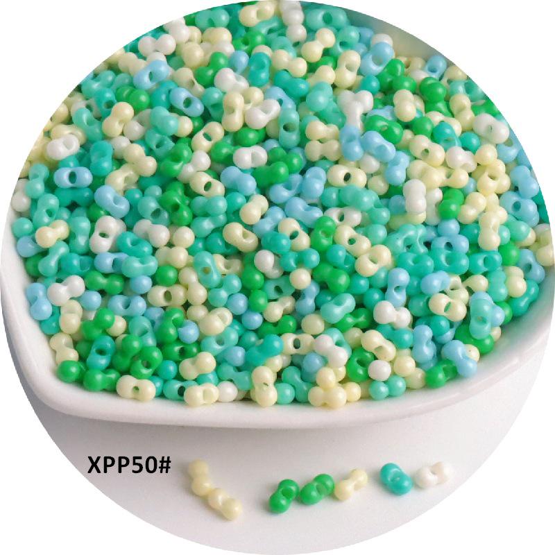 Стеклянные бусины-арахис сплошного цвета 2x4 мм для изготовления украшений и аксессуаров для волос своими руками