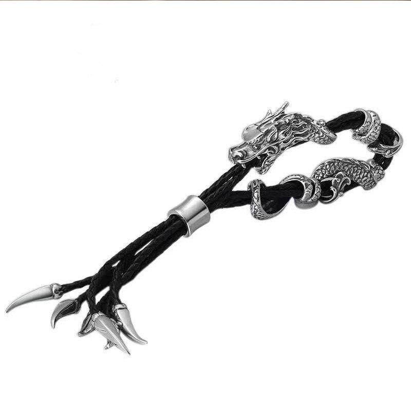 Новый индивидуальный браслет ручной работы с властным драконом, модные мужские украшения, серебряный ретро-браслет Дракона зодиака