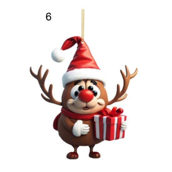 Мультяшный олень рождественский кулон подвесное украшение с шнурком легко повесить очаровательное рождество