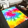 Ковер с узором тай-дай в ярком разноцветном дизайне для домашнего декора. Подходит для использования в качестве противоскользящего покрытия для гостиной, спальни, диванов