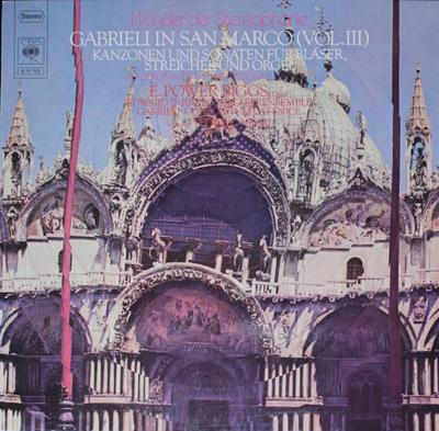 LP Пластинка E. POWER BIGGS THE EDWARD TARR BRA Габриели В Сан-Марко Vol. III S72702 CBS 1967 Германия Классика Б/У