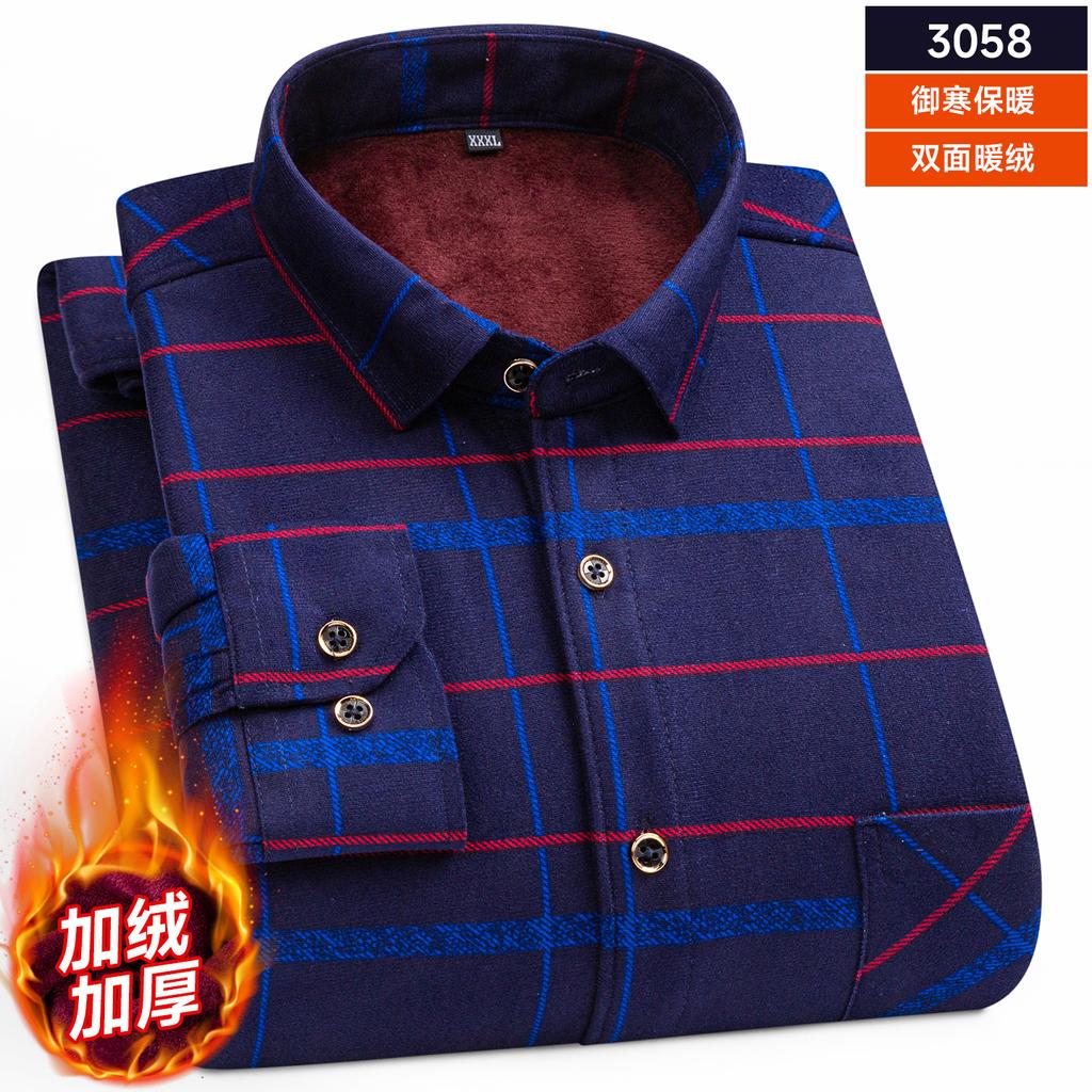 Мужские двухсторонние флисовые рубашки с длинным рукавом в клетку, более плотные, зимние, повседневные, теплые, трендовые, холодостойкие, удобные рубашки для мужчин