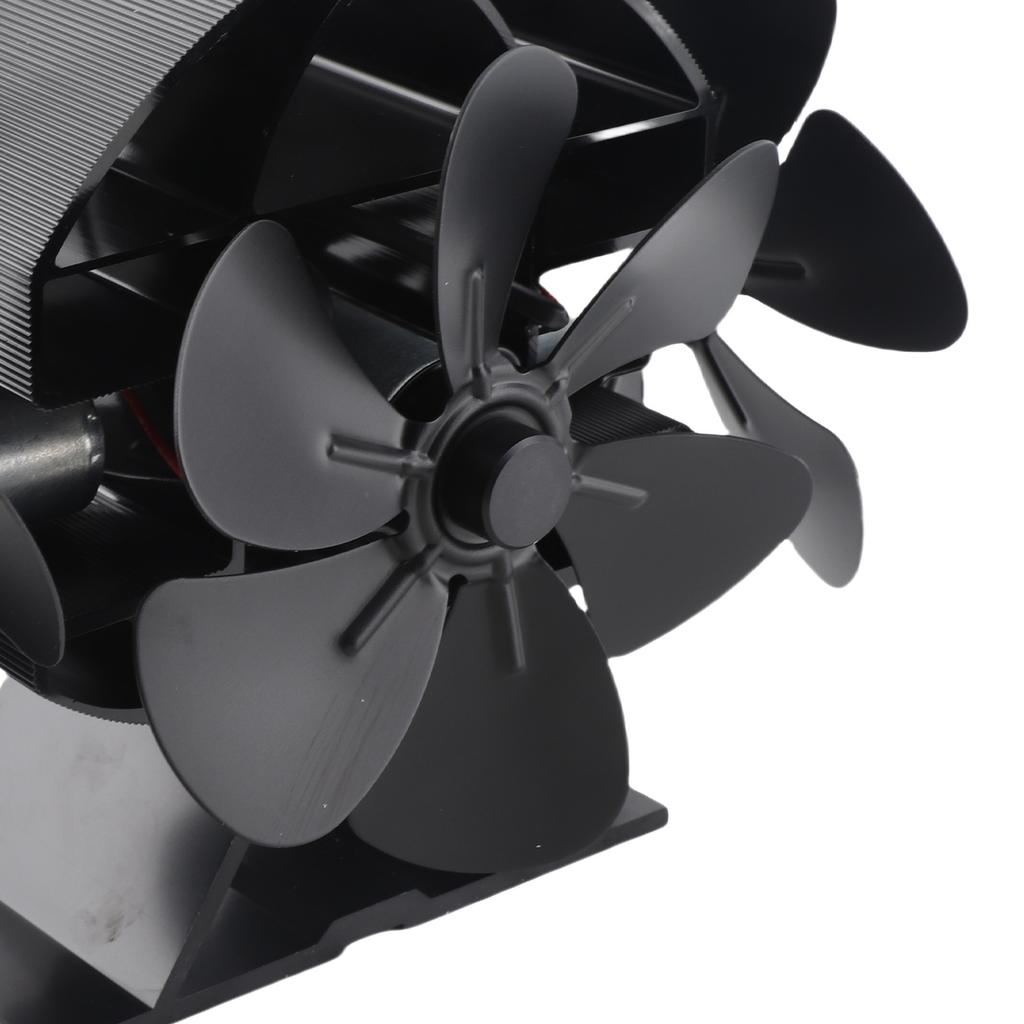 Heat Powered Stove Fan Efficient Airflow Protective Cover Aluminum Stove Fan 270 Degree Blowing 3 Heads With Handle For Gazebos