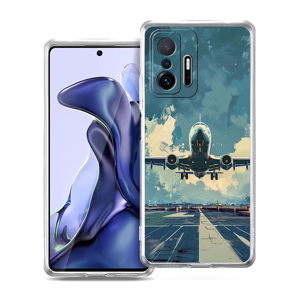 Прозрачный чехол для телефона для Xiaomi Mi 14 13 12 11 Ultra 13T Poco X3 NFC F3 F6 Pro Мягкий корпус из ТПУ Вдохновленный путешествиями Маршрут самолета