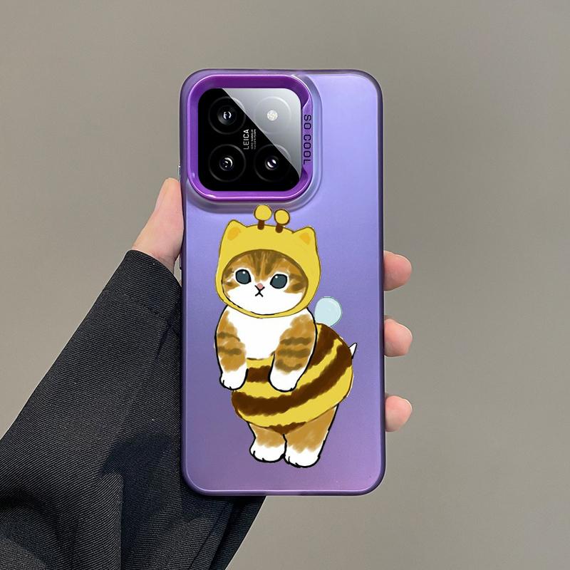 Подарочный чехол для телефона для Xiaomi Redmi Note 15 14 5G 13 12 10 11 Pro Plus 4G 15C 14C 13C 12C Посеребренная IMD крышка Милое искусство с кошкой