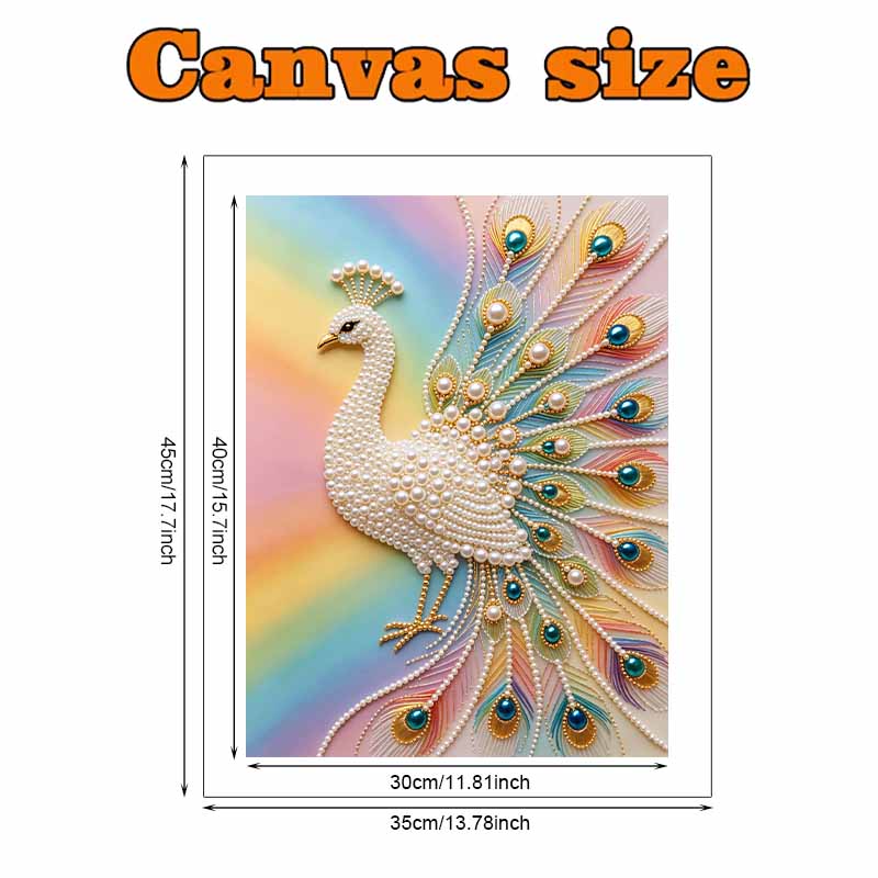 Pearl Art Painting Peacock Home Wall Decor Art Crafts Handmade DIY Adult/Beginner Gift Creative Home Decor Frameless Wall Decoration Art