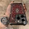 Персидский ковер Цветочный узор Покрытие Чехол для телефона Для iPhone 17 Air 16e 15 14 13 12 11 Pro Max Plus Mini SE Защита от падения Подушка безопасности