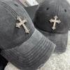 American retro old washed cotton cap fashion personality cross hole baseball cap men's and women's casual hat