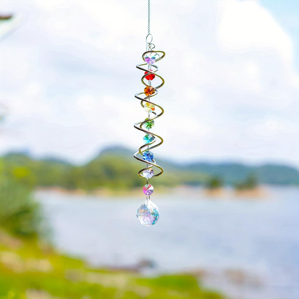1 шт. 3D Спиральный подвесной декор в виде хрустального шара, радужный подвес для создания радуги, ловец солнца, подвесной декор - музыка ветра