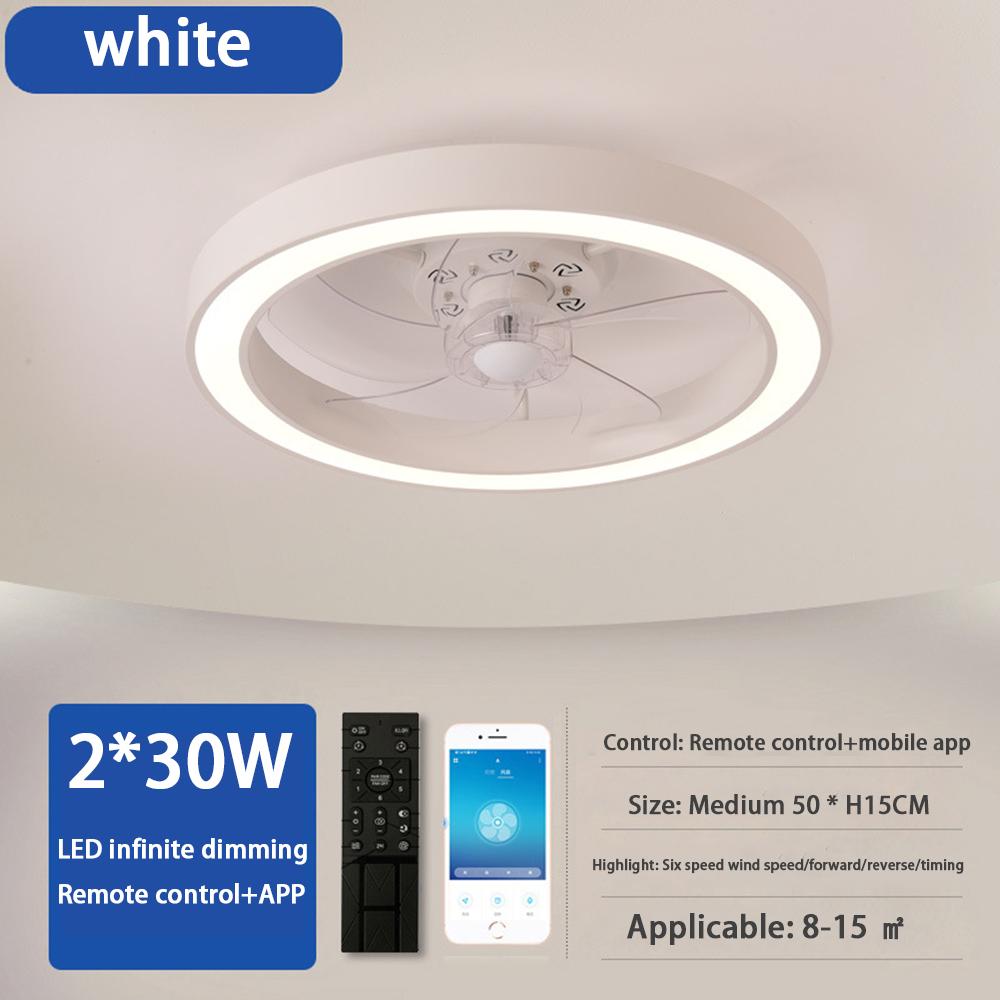 Dimmable Remote Contro Bedroom Living Room Ceiling Fan Lamp ,50CM Modern Ceiling Fan,110V 220V Led Light Acrylic Decor