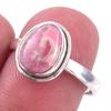 Natural Rhodochrosite Gemstone Handmade 925 Solid Sterling Silver Ring S.8 Y6b76