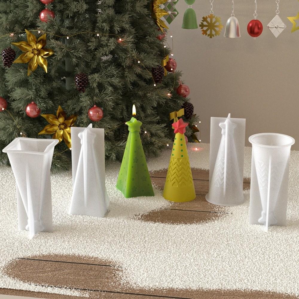 Новая силиконовая форма для рождественской свечи-конуса, кристальная, для DIY-крафта, форма для мыла, форма для украшения, набор для изготовления свечей ручной работы из эпоксидной смолы, рождественский декор