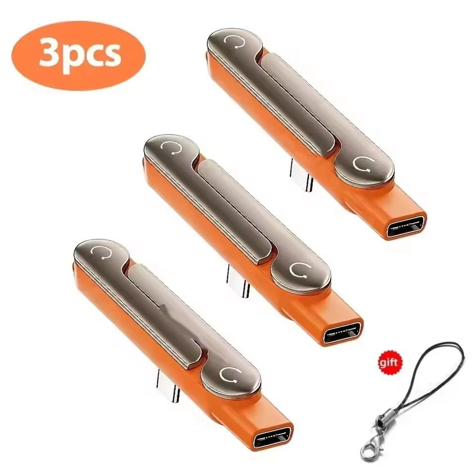 2in1 240W Type C Mobile Phone Charging Bracket Cable Adapter Fast Charging Type C to USB C OTG Converter With Foldable Holder