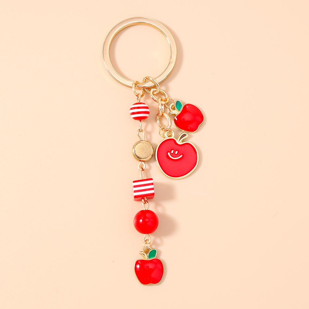 New Enamel Avocado Cherry Keychain Women Girls Fruit Key Ring Pendants for Handbag Decor DIY Key Chain Gifts