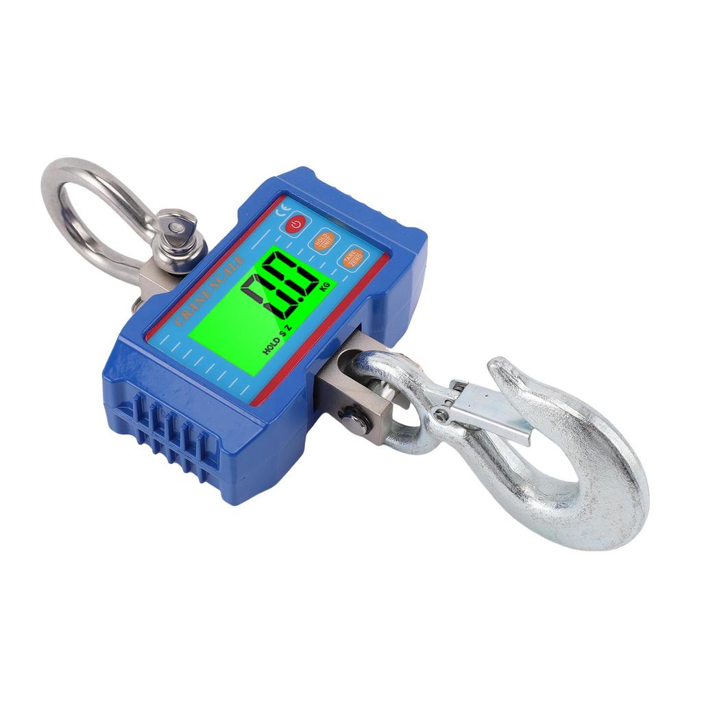 Digital Crane Scale 2000KG 4400lb Accurate with LCD Backlight Remote Unit Switch Data Hold Tare Reset for Industrial