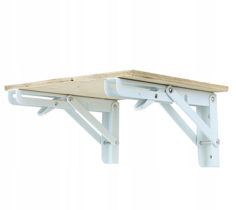 2X Foldable Table Top Shelf Support Bracket Strong Durable - 300 White Tmy