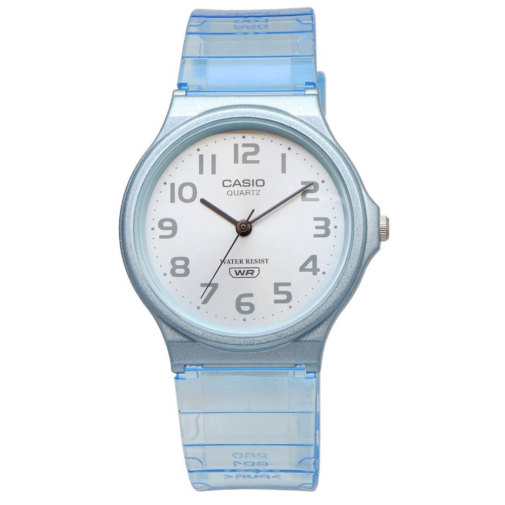Casio Аналоговые часы MQ-24S-2B с уретановым ремешком, унисекс, прозрачно-голубые, импортные [параллельный импорт]