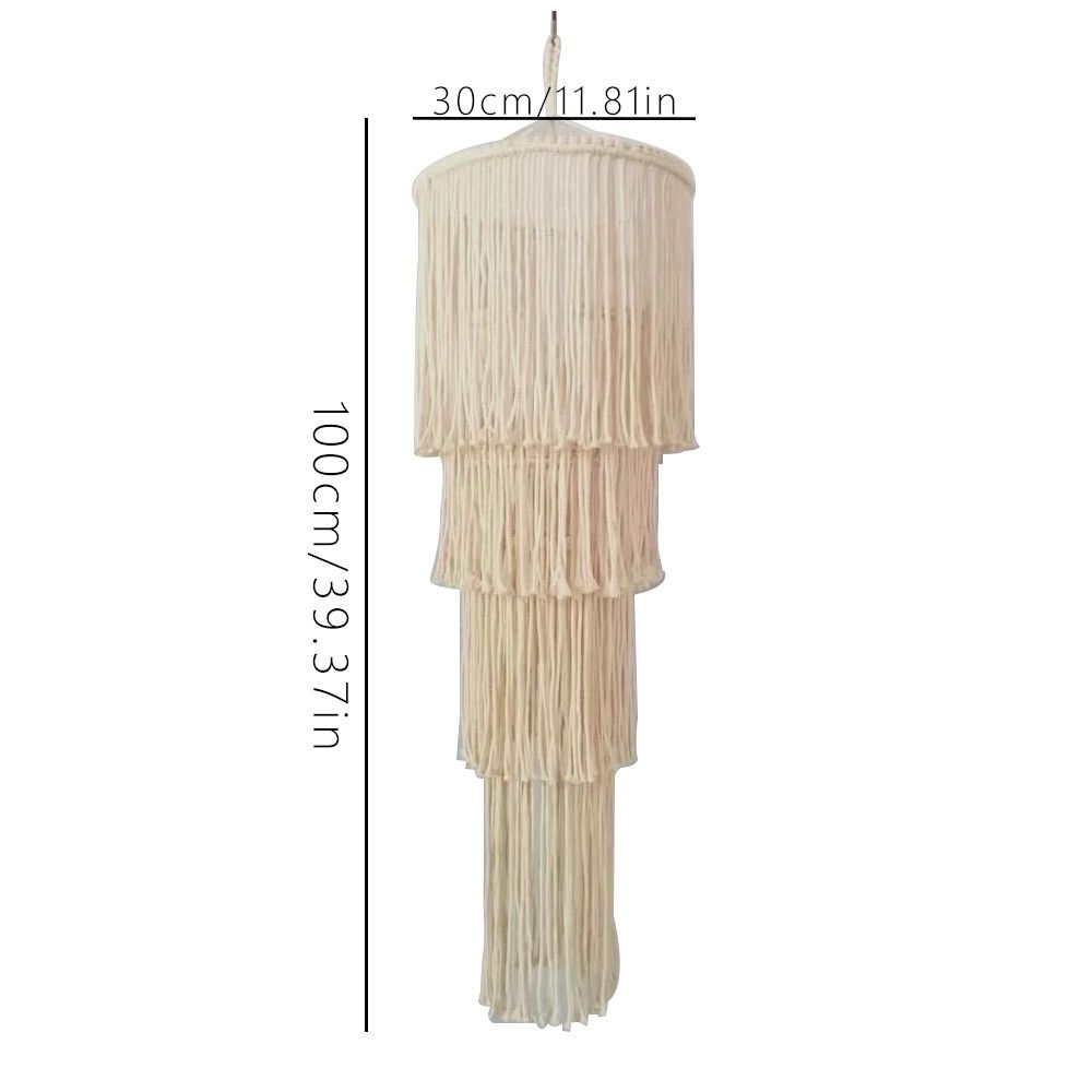 Тканый гобелен ручной работы, изысканный классический абажур с кисточками из макраме, креативный деревенский подвесной светильник, чехол для ресторана