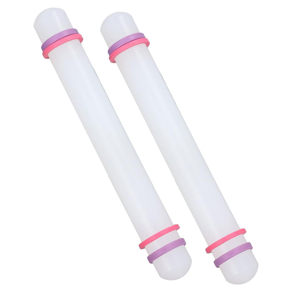 2Pcs Plastic Rolling Pin Safe Durable Sturdy Plastic Nonstick Surface Wide Application Small Rolling Pin
