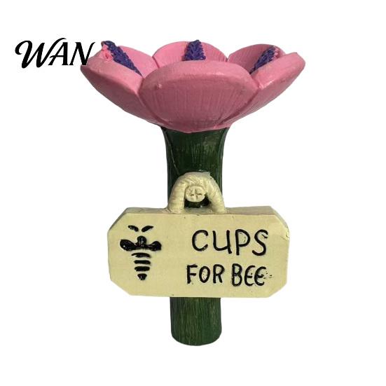 Outdoor Insect Water Bowl Cup Flower-Shaped Bee Watering Station Pollinator Hydration Eco-friendly Feeder for Bees Butterflies Garden Yard Decor