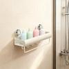 Shelves for Shower No Drilling with Towel Bar Hooks Modern Shower Racks Bathroom Organizer for Loofah Soap Shampoo Body Wash