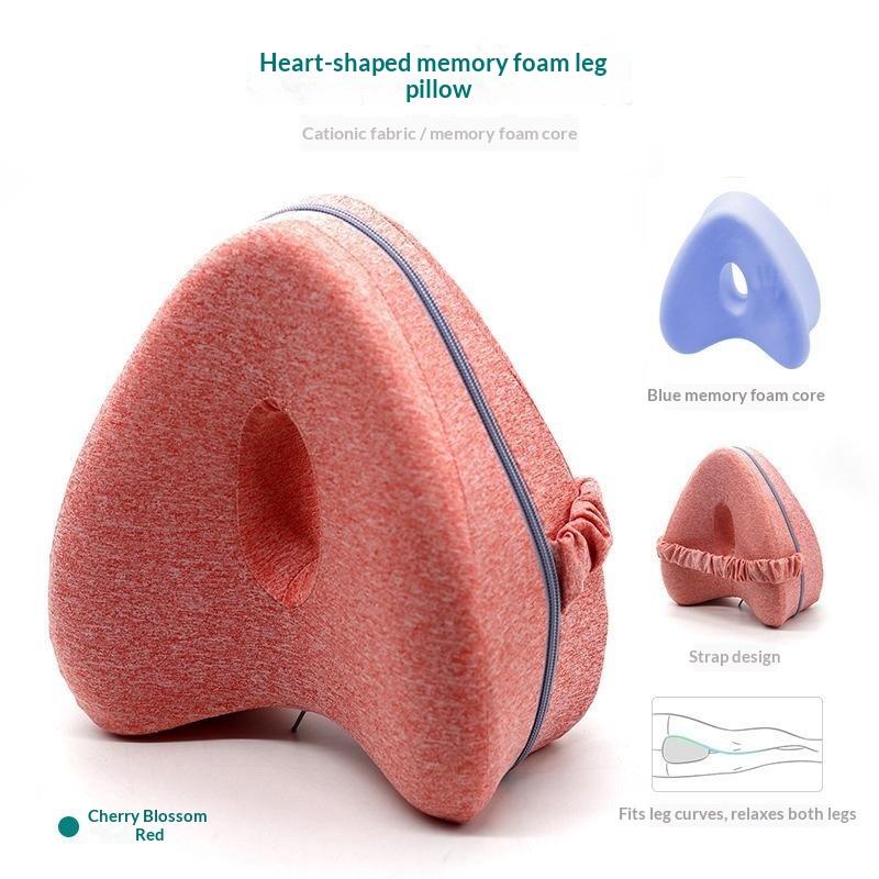 Heart Shaped Breathable Knee Pillow Orthopedic Memory Foam Leg Support Cushion for Sciatica Pregnancy Side Sleepers Use