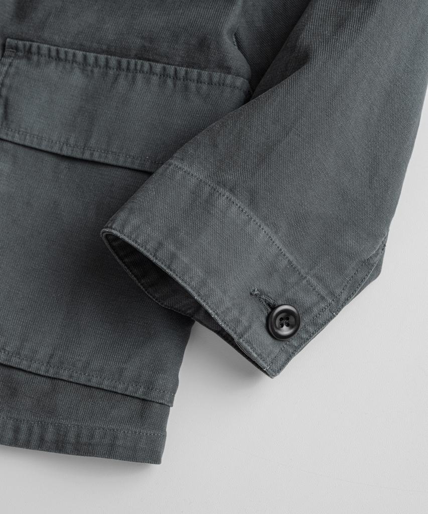Beheavyer Dyed C/L French Db Jacket Faded Black