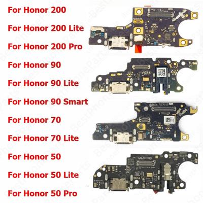 Плата зарядки для Huawei Honor 200 90 Smart 70 Lite 50 Pro Порт зарядки USB-разъем Пластина Док-станция Печатная плата Шлейф Запчасти для мобильного телефона