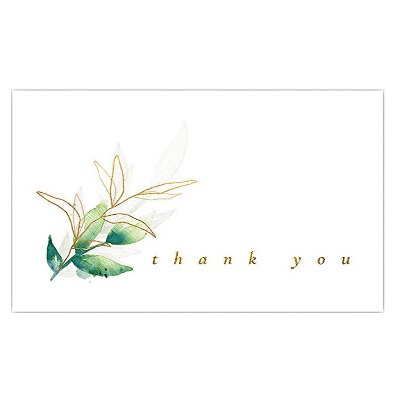 Black Thank You Greeting Cards, 50 Sheets/Pack