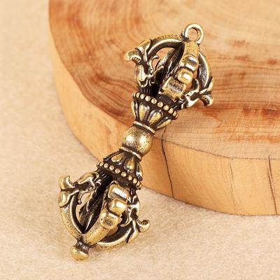 Тибетский буддийский бронзовый пятиниточный орнамент ваджрного ключа ручной работы