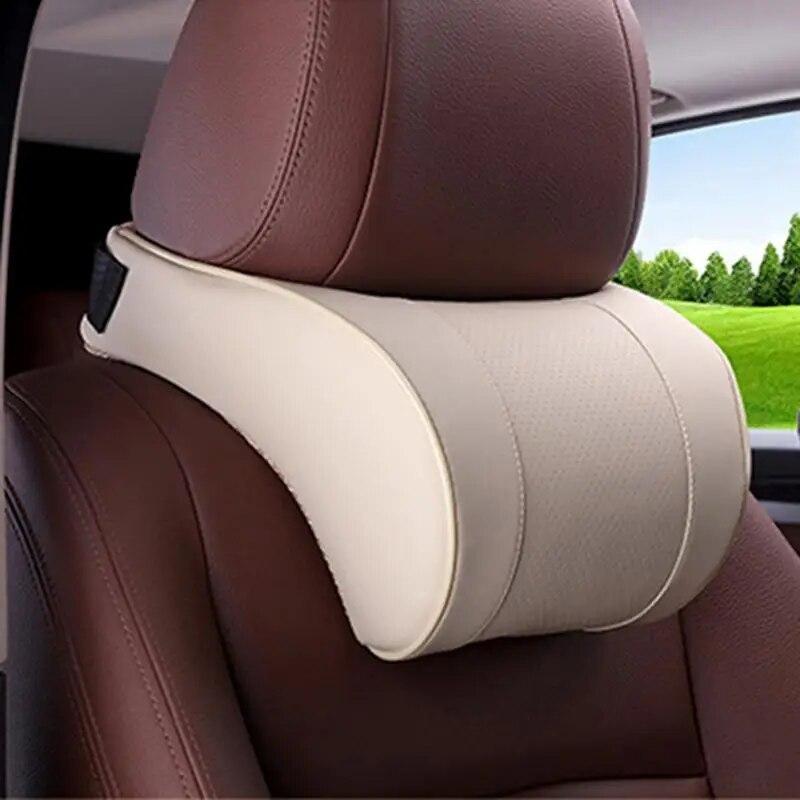 Автомобильная подушка из искусственной кожи с эффектом памяти, подушка для шеи, подголовник сиденья, подушка высокого качества, подушка для шеи