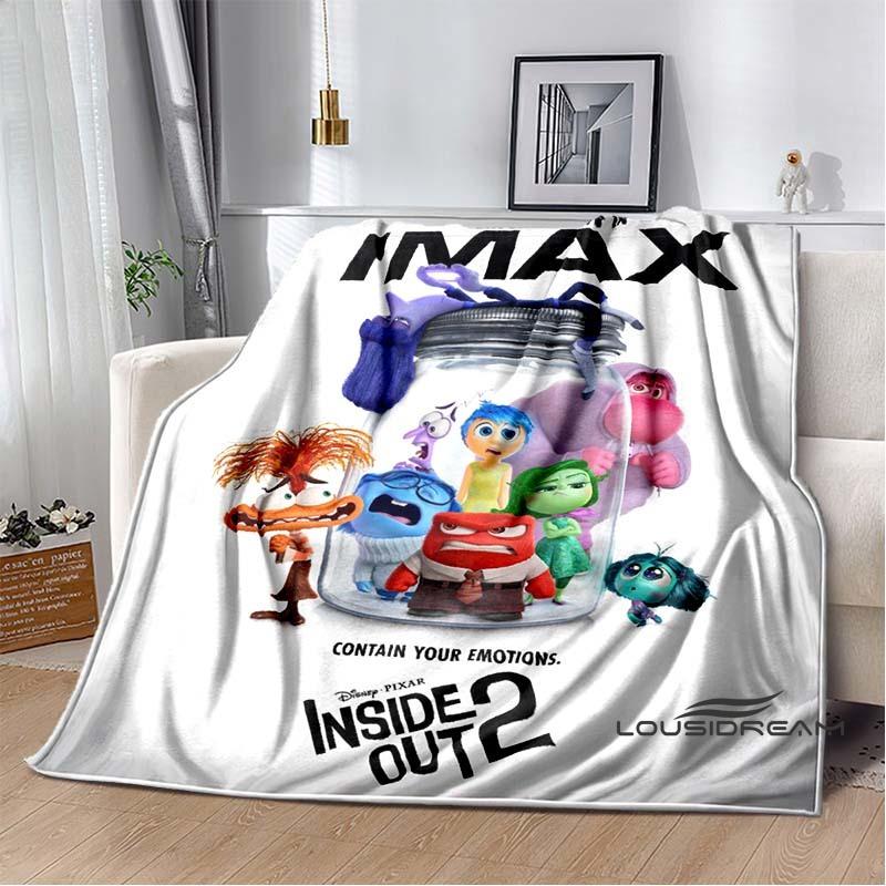 The Inside Out 2 Cartoon-themed Cute Printed Blanket Is A Warm and Cozy Gift Suitable for Both Adults and Children.
