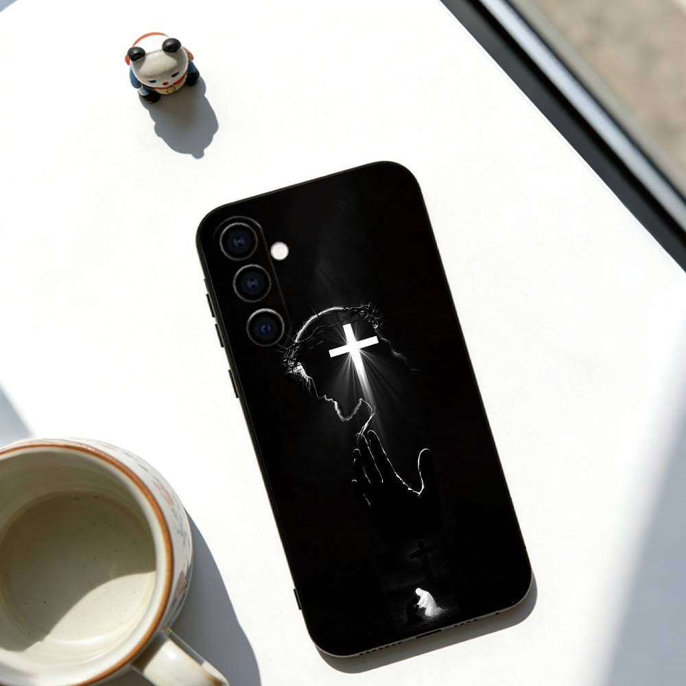 Чехол для телефона Иисус Христос Для Samsung Galaxy A73,A72,A71,A70,A53,A52,A51,Мягкий силиконовый черный чехол