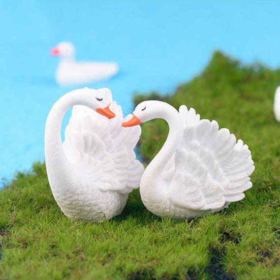 1шт смола пара лебедь модель DIY миниатюрный пейзажный сад бонсай украшения