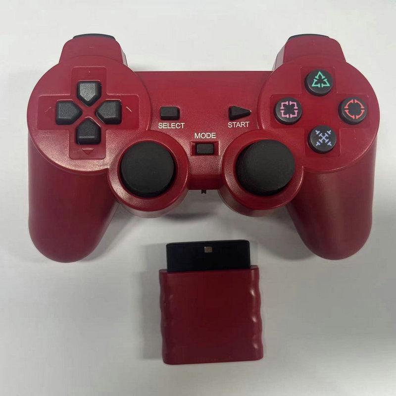 Беспроводной игровой контроллер 2,4 ГГц для PS2 с двойной вибрацией и прозрачными кнопками в виде снежинок