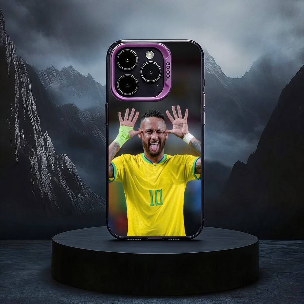 Чехол для телефона Football For N-NeYmAR-R 10 для iPhone17,16,15,14,13,12,11 Plus,Pro Max Черный Конфетный серебристый чехол для телефона
