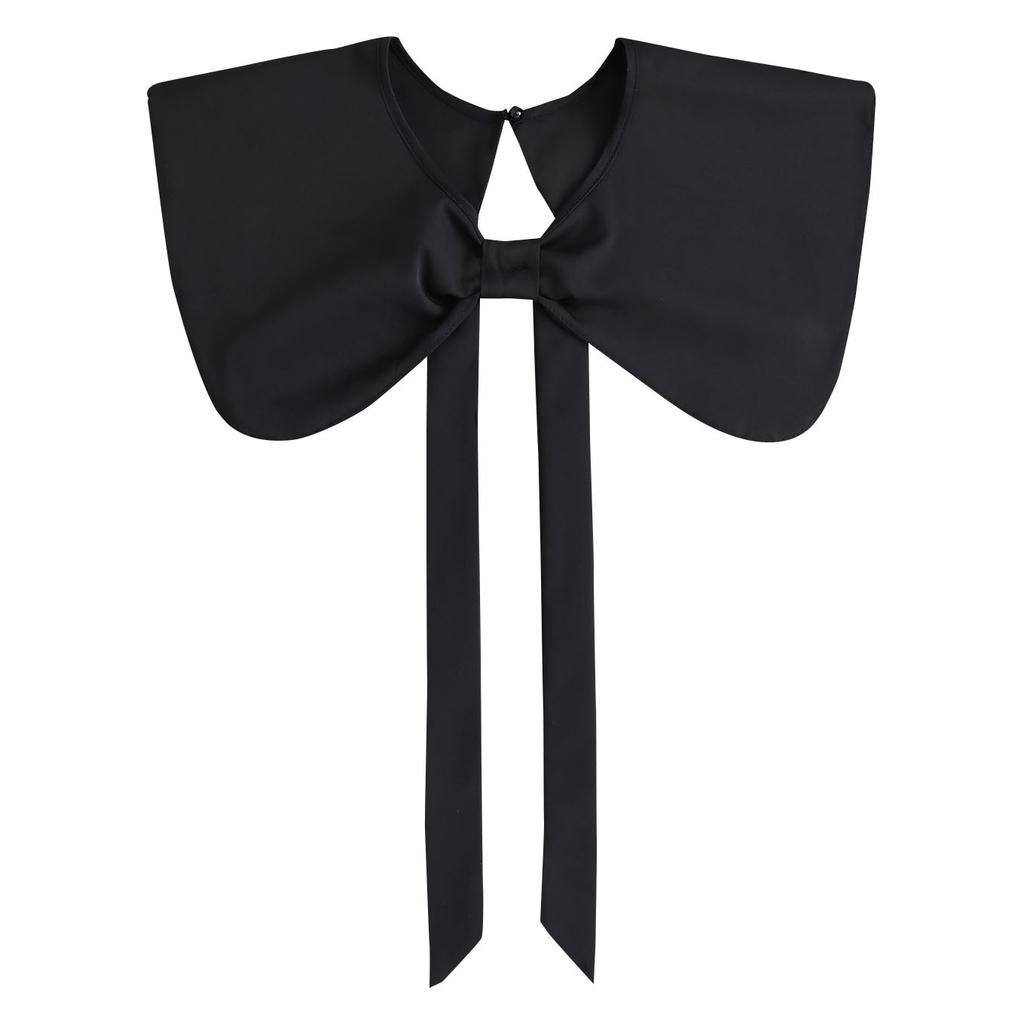 Lapel Bowknots False Collar for Women Blouse Half Shirt Detachable Collar Big Lapel Shoulder Wraps Cape Girls Fake Collar