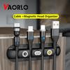 VAORLO Кабельный органайзер и магнитная вилка, силиконовая намотка USB-кабеля, гибкие зажимы для управления кабелем для мыши, держатель для наушников