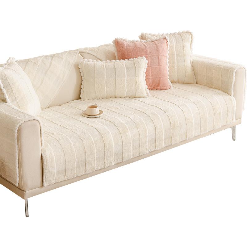 Plush Sofa Cushion Thickened Anti-slip Cushion Sofa Cover Cover New Simple Sofa Cover Towel In Winter.