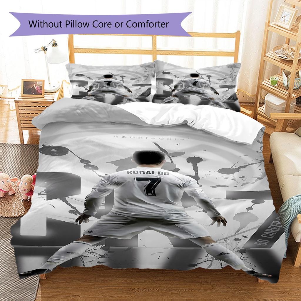CR7,Kylian Mbappe,Graphics 17 Pattern Bedding,Quilt Set Quilt Cover Pillowcase Home Birthday Gift(1 * duvet cover + 2 * pillowcase, without core)