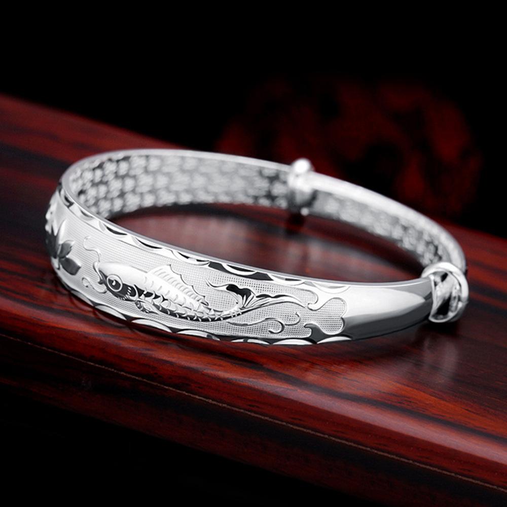 925 Sterling Silver Bracelet For Women men Fashion Wedding Party Cute Lady Handmade weaving Jewelry adjustableGood product