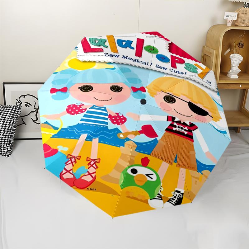 Автоматический зонт Lalaloopsy с принтом, 8 спиц, железный каркас, пластиковая ручка, подходит для путешествий на открытом воздухе и на каждый день, идеальный подарок