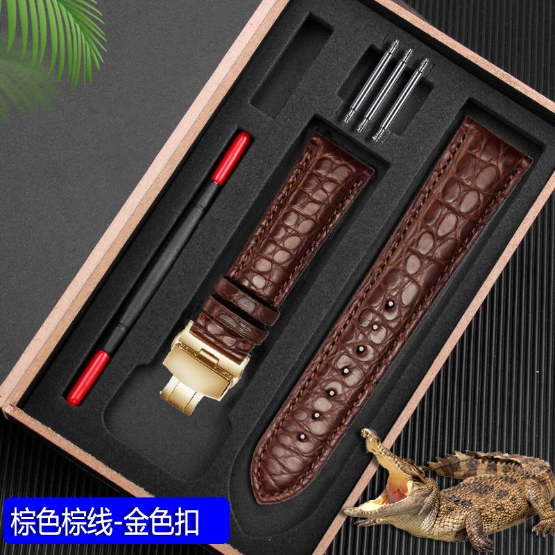 New Crocodile Leather Strap Genuine Alligator Watchband for Omega Longines IWC 20mm 22mm Butterfly Buckle Bracelet Black Brown