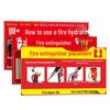 Fire Safety Instruction Sign Sticker Set