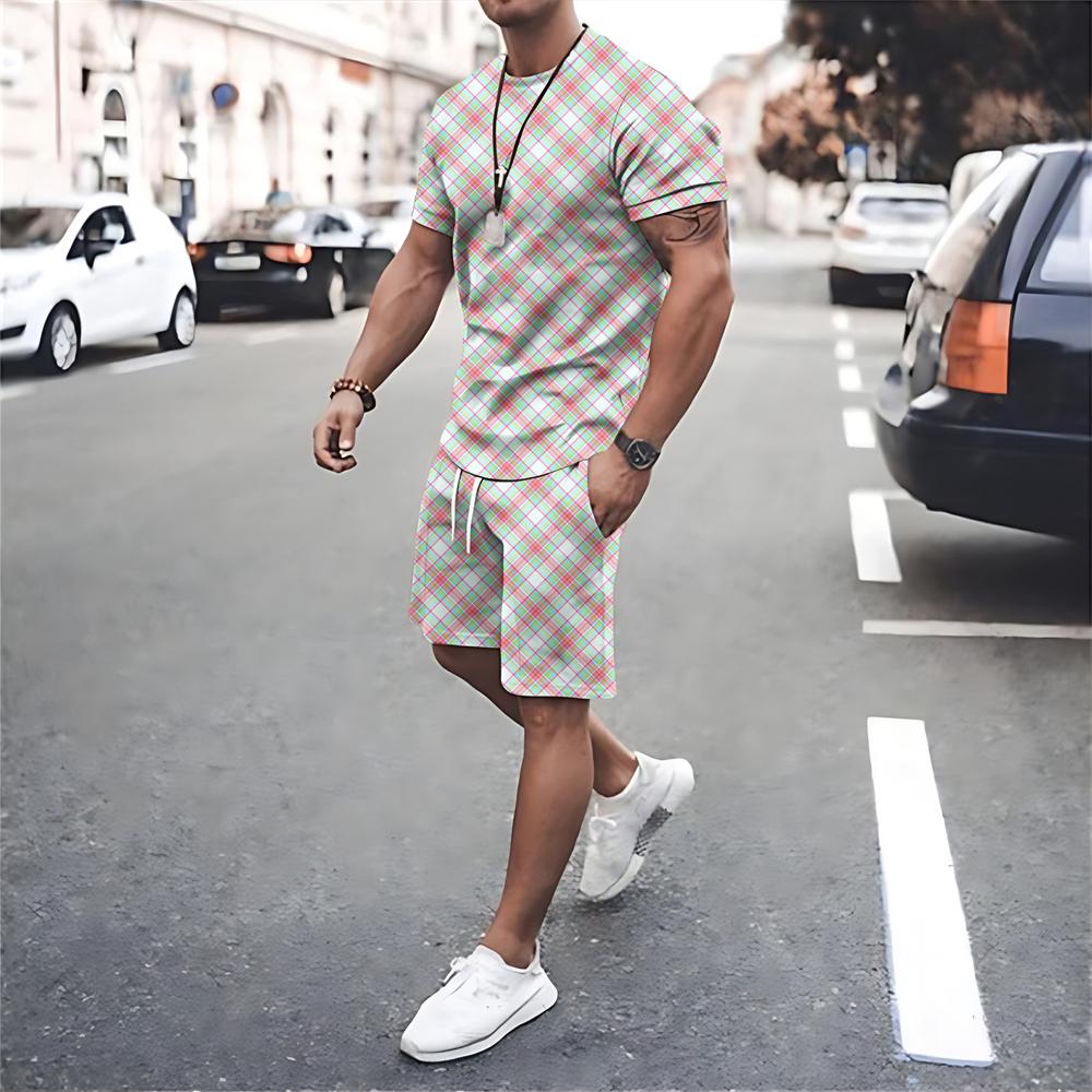 Мужская одежда Летние футболки и шорты Комплекты Мужская уличная одежда Спортивные костюмы Мужские футболки больших размеров Костюмы Модные топы Комплекты спортивной одежды