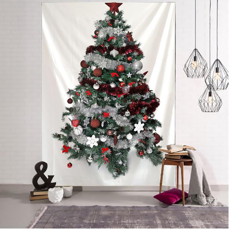 Christmas Tree Hanging Fabric Decoration Small Fresh Christmas Background Wall Blanket Wall Cloth Simple Tapestry Large Size