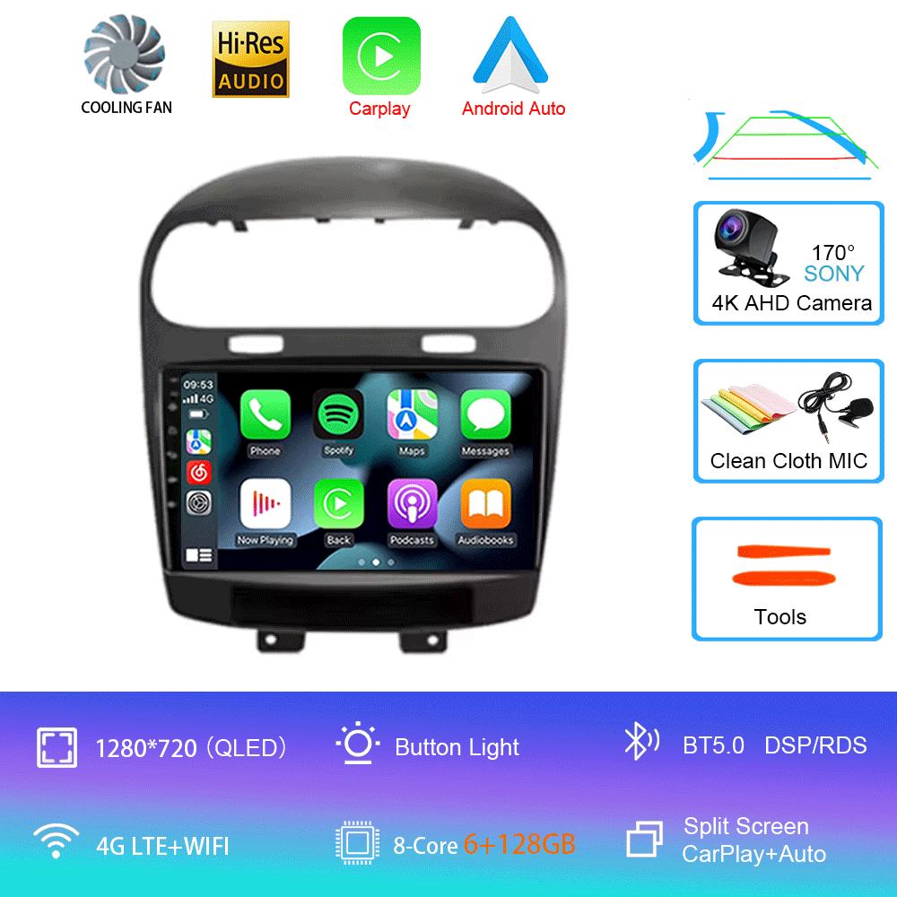 Для Dodge Journey Fiat Leap Freemont 2011 - 2020 Автомагнитола Мультимедийный плеер Навигация GPS DSP 4G Wi-Fi Carplay Auto Android 14