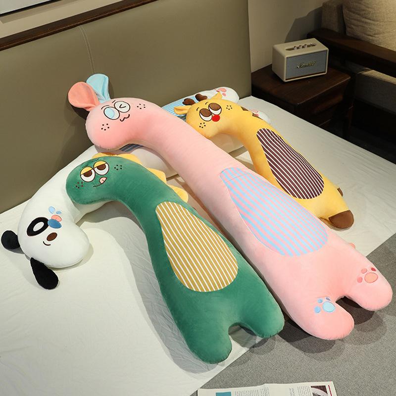 Милая мягкая подушка-кролик-динозавр, плюшевая игрушка, кукла-собачка, кукла-олень, кукла для успокоения для девочки