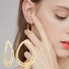 1 пара женских сережек Huggie, преувеличенные полированные геометрические овальные украшения для ушей, ювелирные изделия, серьги для выпускного вечера, длинные серьги-кольца для поездок на работу
