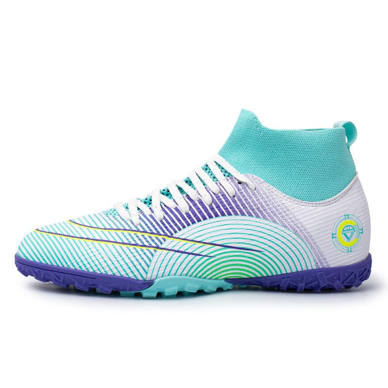 Cheap new high-top broken nails long nails football shoes outdoor lace-up student training shoes spring and autumn socks shoes